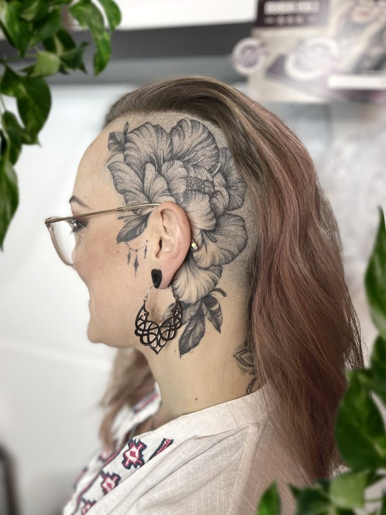 peony head tattoo