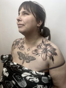 flower chest piece Neotraditional