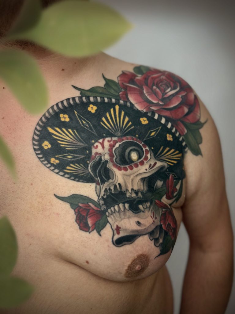 neo traditional dia de los muertos