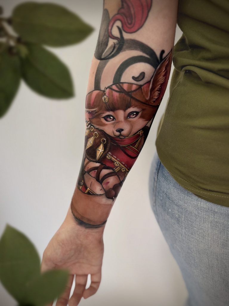 neo traditional vulpera tattoo